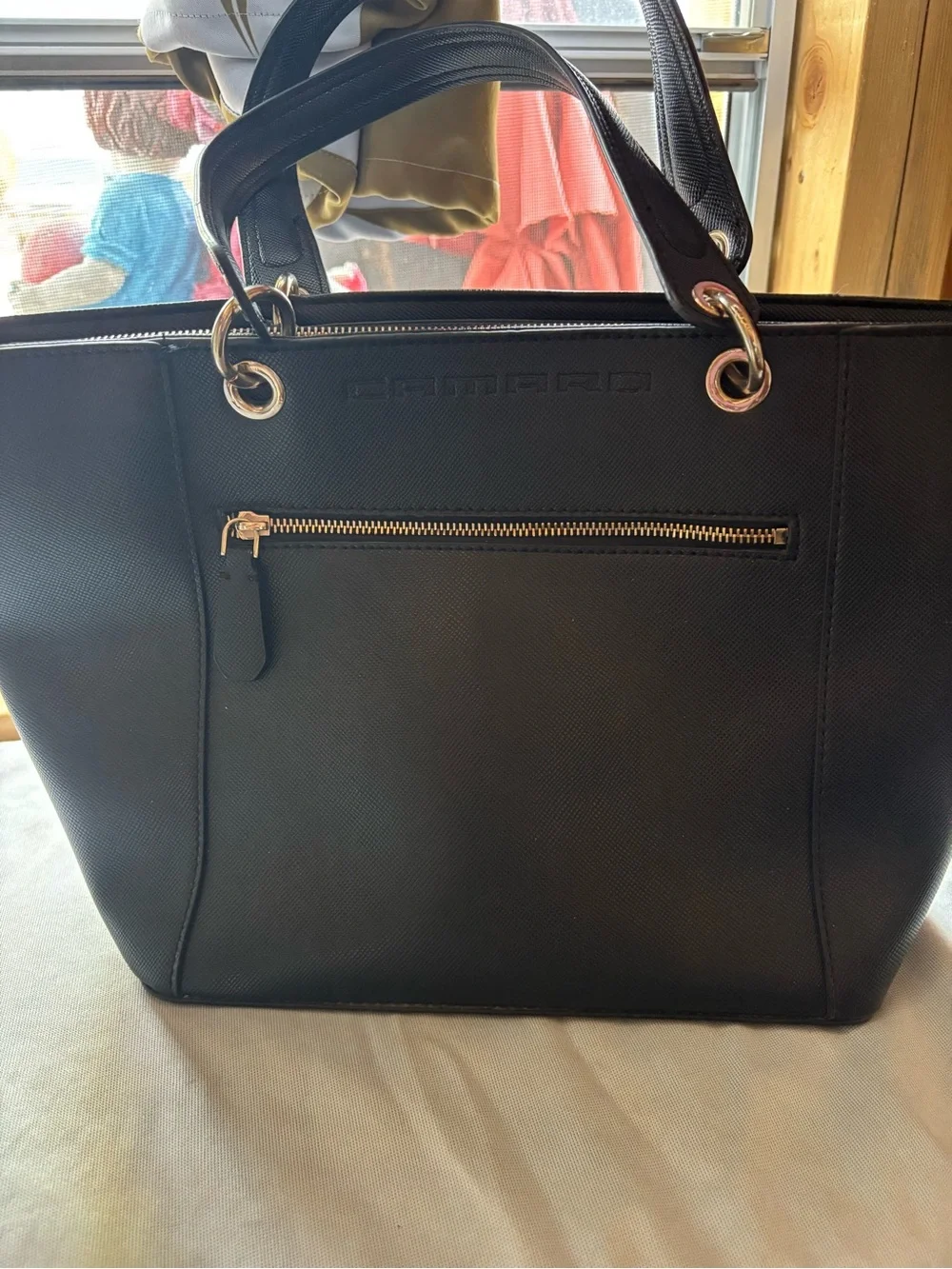 Guess Black Tote with Silver Hardware “Camaro”